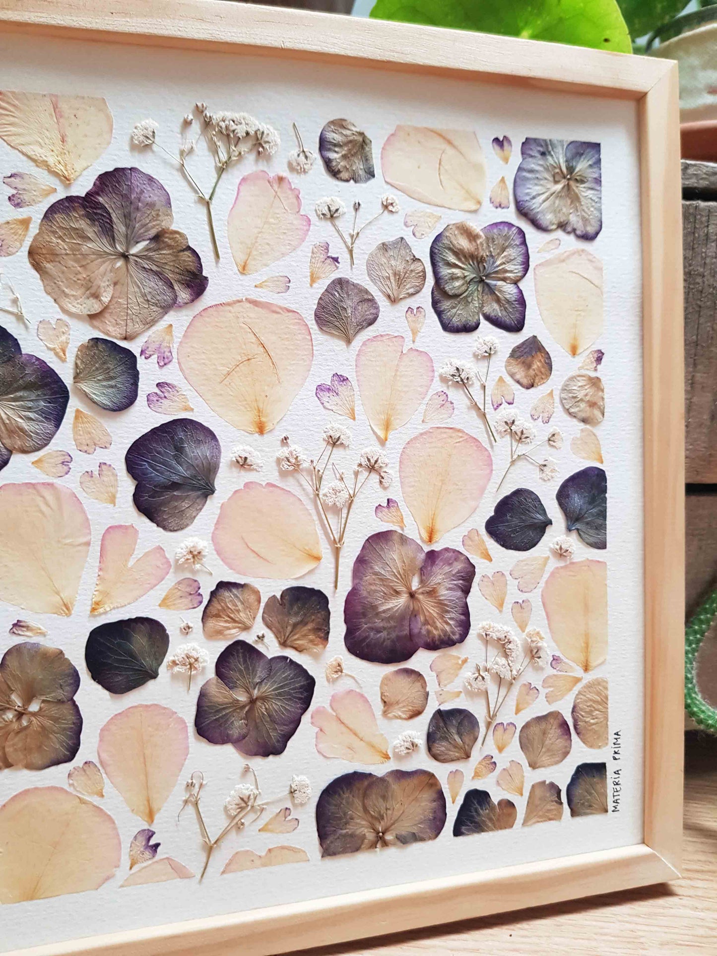 Cadre fleuri - En compagnie des hortensia violets