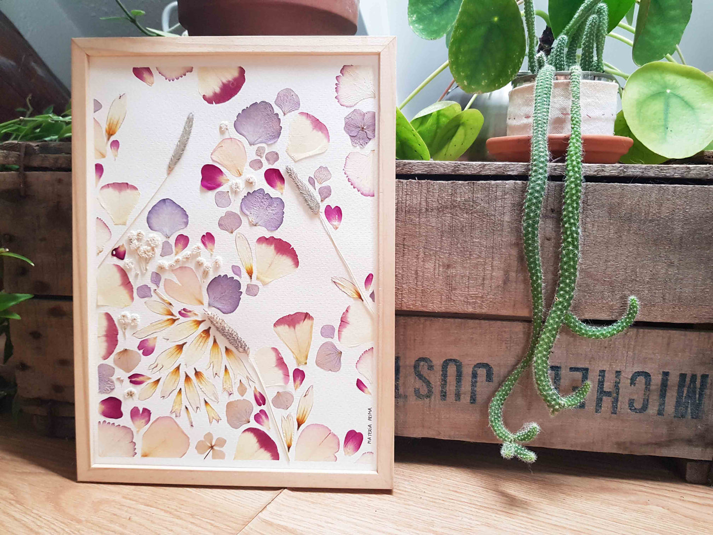Cadre fleuri - couleurs pastels