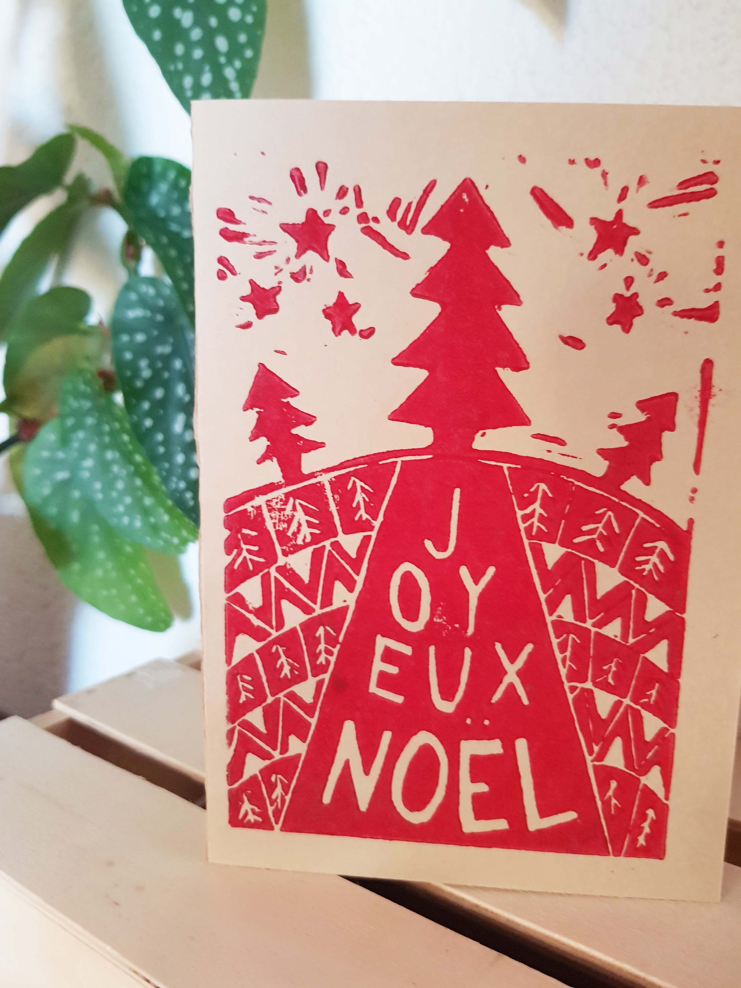 Carte de Noël - sapin rouge