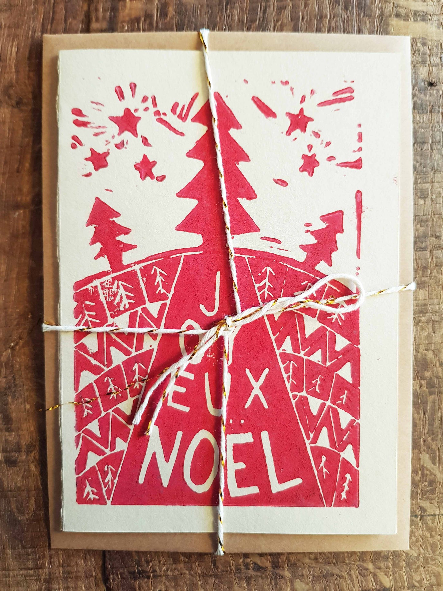 Carte de Noël - sapin rouge